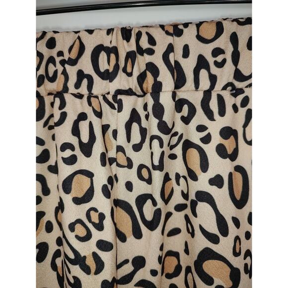 Unbranded Woman's Hi Low Hem Leopard Print Pull on Flare Skirt colorful Retro - Picture 3 of 7